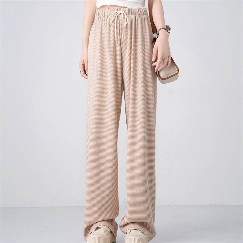 【P2倍&クーポン有】ボトムス パンツ レディース リラックスパンツ イージーパンツ ストレート ワイド 秋 冬 ロング丈 フルレングス ワイドレッグ ハイウエスト 落ち感 ドレープ ウエストゴム 伸縮性 カラバリあり ブラック 黒 グレー 灰色 ベージュ アプリコット