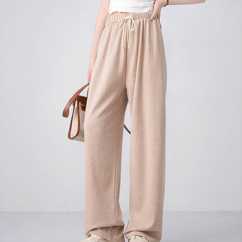 【P2倍&クーポン有】ボトムス パンツ レディース リラックスパンツ イージーパンツ ストレート ワイド 秋 冬 ロング丈 フルレングス ワイドレッグ ハイウエスト 落ち感 ドレープ ウエストゴム 伸縮性 カラバリあり ブラック 黒 グレー 灰色 ベージュ アプリコット