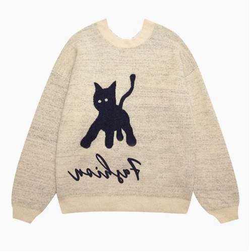 【P2倍&クーポン有】ニット セーター トップス レディース プルオーバー 個性的 秋 冬 普通丈トップス ..