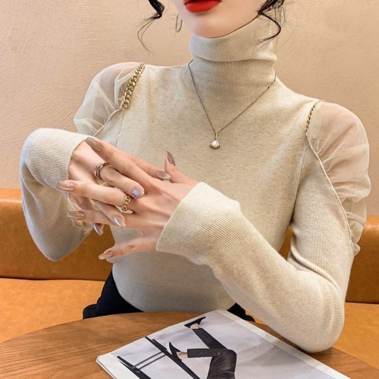 Turtleneck - 【P2倍&クーポン有】トップス ニットソー 長袖 タートルネック ニット 透け感 タイト かわいい 大人可愛い きれいめ シンプル カジュアル 大人 上品 おしゃれ お洒落 かっこいい 大人女子 こなれ感 個性的 主役級 存在感 クール エレガント フォーマル ナチュラル ベーシッ