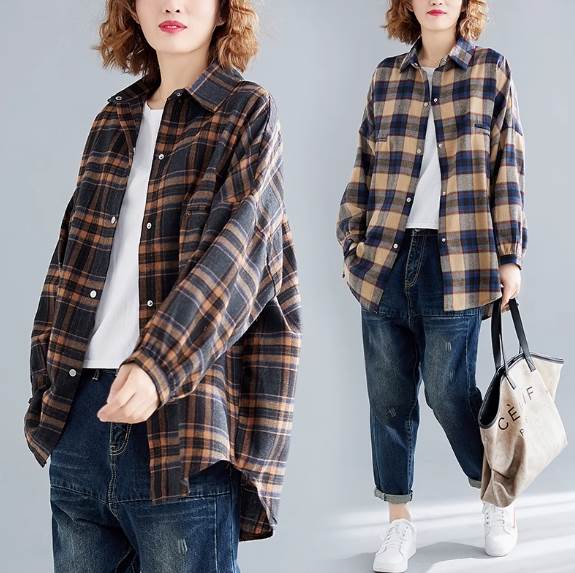 チェックシャツレディーストップスカ...