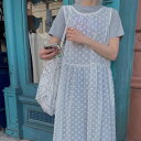 ロング シアー ワンピース レース フレアワンピース 春 夏 マキシ丈 ロング丈 袖なし ノースリーブ Uネック 襟なし ノーカラー 背中空き シフォン リボン 透け感 バッグリボン ホワイト 白 柄あり 総柄 フリーサイズ 薄手 学校 大学 リゾート 旅行 重ね着しやすい