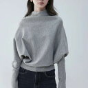 レディース ドルマンスリーブ スウェット 個性的 普通丈トップス 長袖 萌袖 ハイネック ダボダボ ハリ感 グレー 灰色 無地 フリーサイズ 学校 大学 外出 体型カバー 1枚で決まる 普段使い 日常使い 華奢見え 細見え 着痩せ 効果 若見え 目立つ コーディネートしやすい