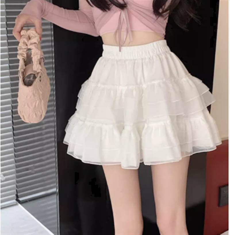 Rakuten - 【P2倍&クーポン有】 レディース スカート ボトムス プリンセス フレア 個性的 存在感 ロリータ 学校 お出かけ デート 10代 20代 ガーリー ミニ 学生 ハイウエスト フレア 無地 主役級 フリル ショート 春 おしゃれ 通学 かわいい 夏 レース