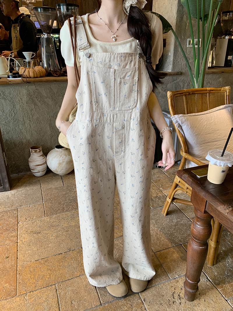 【P2倍&クーポン有】 レディース サロペット オールインワン カジュアル フルレングス ラブリー オールシーズン ロマンティック かわいい ナチュラル ガーリー 10代 おしゃれ 大人可愛い キュート ボーイッシュ 20代 ワイド 30代 花柄 ストリート