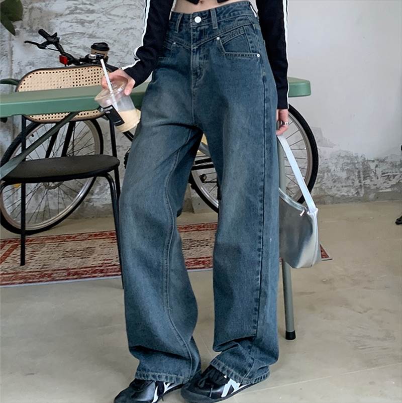 【P2倍&クーポン有】 レディース パンツ ジーンズ シンプル Gパン こなれ感 主役級 無地 デニム おしゃれ 秋 存在感 メンズライク かっこいい ラフ 抜け感 ナチュラル カジュアル ポケット ブルーデニム ベーシック マニッシュ ボーイッシュ ハイウエスト