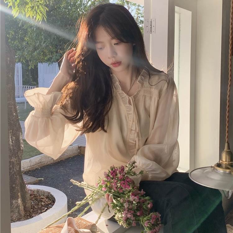 レディーストップスブラウスワイド長...