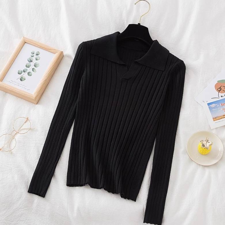 【P2倍&クーポン有】 レディース トップス ニット 襟付き セーター ふっくら Vネック シンプル こなれ..