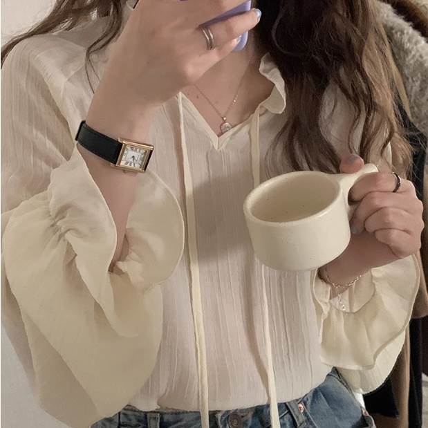 レディーストップスシャツパフスリー...