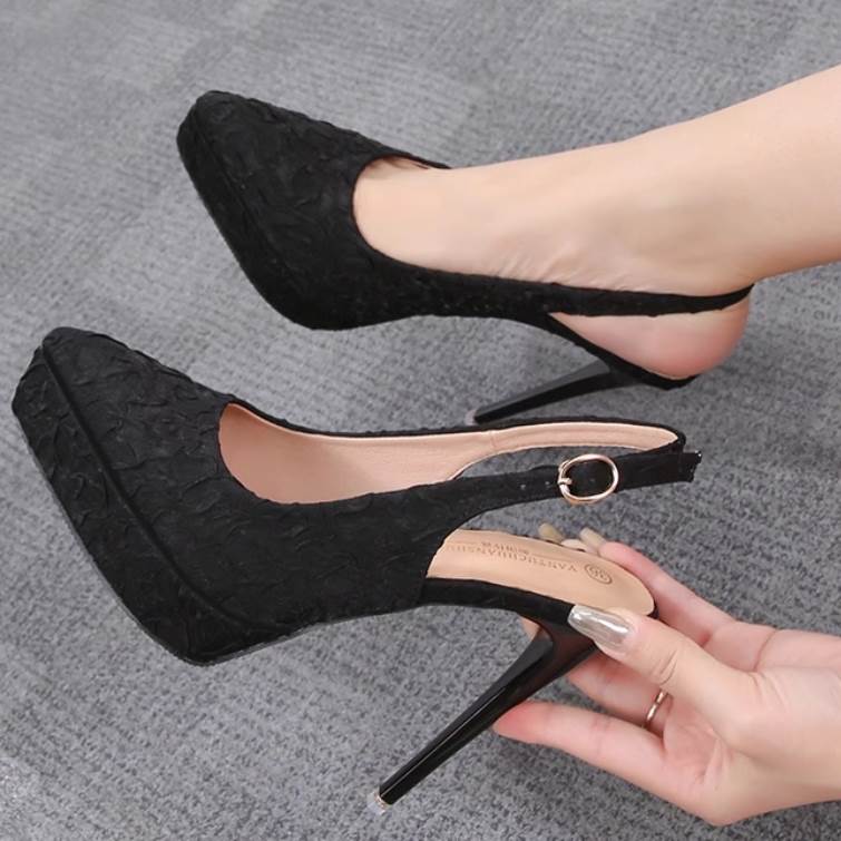 【P2倍&クーポン有】 レディース パンプス サンダル 脚長 ハイヒール きれいめ かっこいい キュート ポインテッドトゥ ストラップ かわいい レトロ カジュアル 上品 シンプル 美脚 ラブリー 大人可愛い ピンヒール エレガント フォーマル おしゃれ 厚底