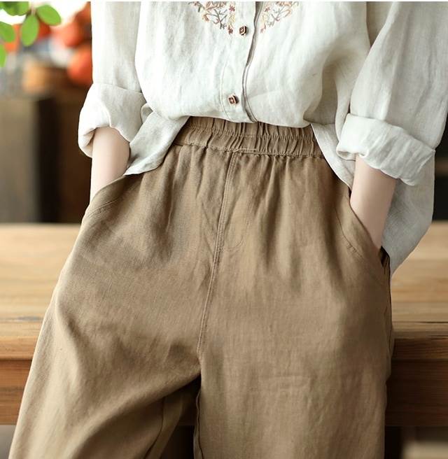 【P2倍&クーポン有】 ボトムス レディース ポケット 大人女子 ウエストゴム かわいい マニッシュ アンクル丈 こなれ感 伸縮性 夏 20代 ..