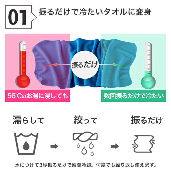 [メール便送料無料]【ひんやりタオル ひんやり タオル 冷感 速乾 冷たい 冷却 冷却...