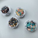 【全4種】フレーク ネイルパーツ キラキラ 粉 パック シルバー ジェルネイル ギャラクシー ネイル用品 ネイルジュエリー パウダー ホログラム ネイルアート デザインアクセサリー サロン 素材 グリッター 材料 ジェルネイルに埋め込み(4)