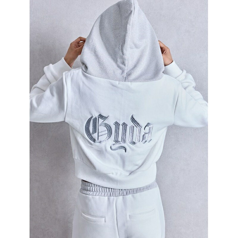 【ブラックフライデー ポイント5倍】【最短翌日お届け】COUCH SURFING GYDALMATIANスウェットパーカー GYDA ジェイダ 072542930301 gyda レディース 長袖 ジップパーカー ショート丈 フード付き トップス フリーサイズ オフホワイト ブラック GYDA トップス gyda パーカー