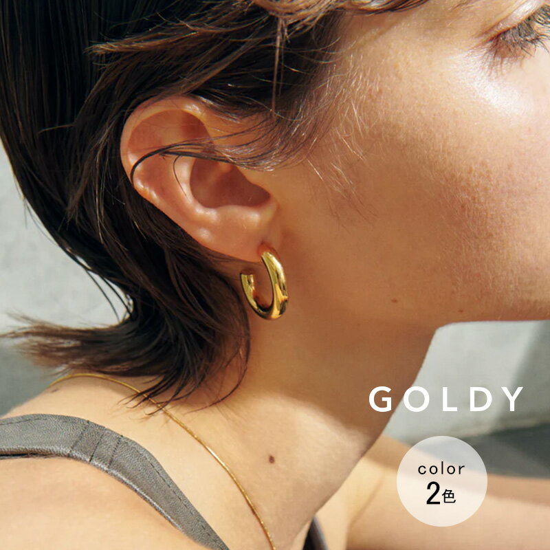 【お買い物マラソン ポイント3倍】【最短翌日お届け】プランプ ライン フープ ステンレス ピアス GOLDY ゴールディ 1230512 goldy アクセサリー レディース 女性 メンズ 男性 シルバー ゴールド ユニセックス シンプル goldy ピアス 両耳用 アレルギー対応 フープピアス