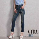 【お買い物マラソン ポイント3倍】【即納】ハイウエストフロントZIPベルトデザインスキニーデニムパンツ GYDA ジェイダ 072532411001 gyda レディース デニム スキニー ジーンズ XS S M スリム アイスブルー インディゴ gyda ハイウエストデニム ストレッチ