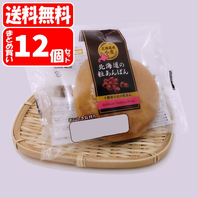 あんパン 【送料無料 単品配送品】賞味期限が長い 北海道の粒あんぱん (12個入)(4902208362262x12) 日糧製パン