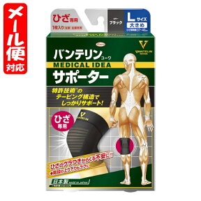 【メール便02】バンテリンサポーター スタンダード ひざ専用 Lサイズ ブラック (1枚入) 興和 vantelin knee