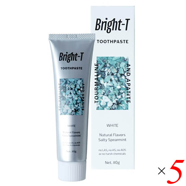 【お買い物マラソン！ポイント6倍！】Bright-T ブライトティー 薬用歯磨き粉 110g 5個セット 医薬部外品 送料無料