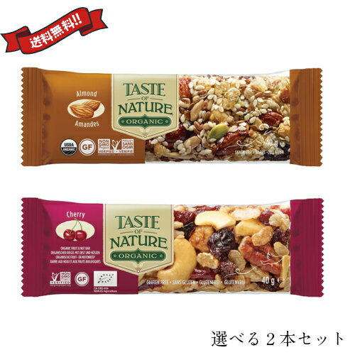 【BF限定!100円クーポン!学割2倍!】オーガニックフルーツ&ナッツバー Taste of Nature 選べる2本セット