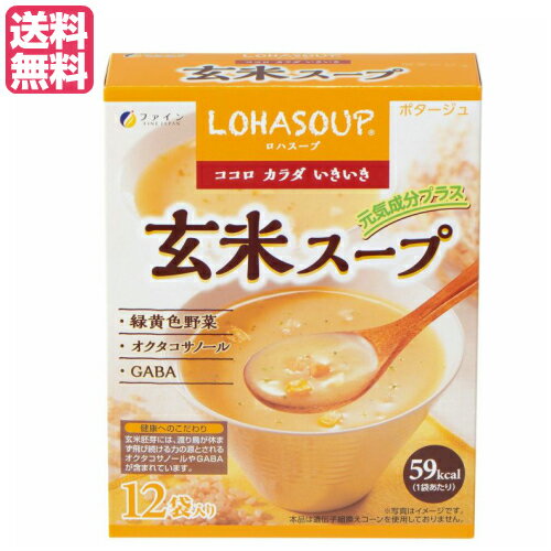 インスタントスープ 粉末スープ カップスープ ロハスープ LOHASOUP 玄米スープ 12杯分 ファイン 送料無料