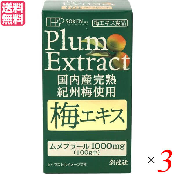 梅エキス 国産 梅 創健社 国内産完熟紀州梅100％ 梅エキス 90g 3個セット 送料無料