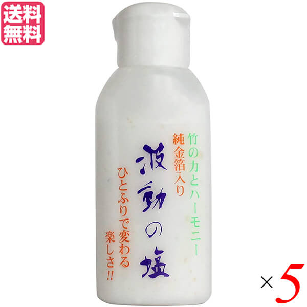 【5/20(月)限定！楽天カードでポイント4倍！】塩 天日塩 天然 波動の塩 40g 5本セット純金箔入り 送料無料