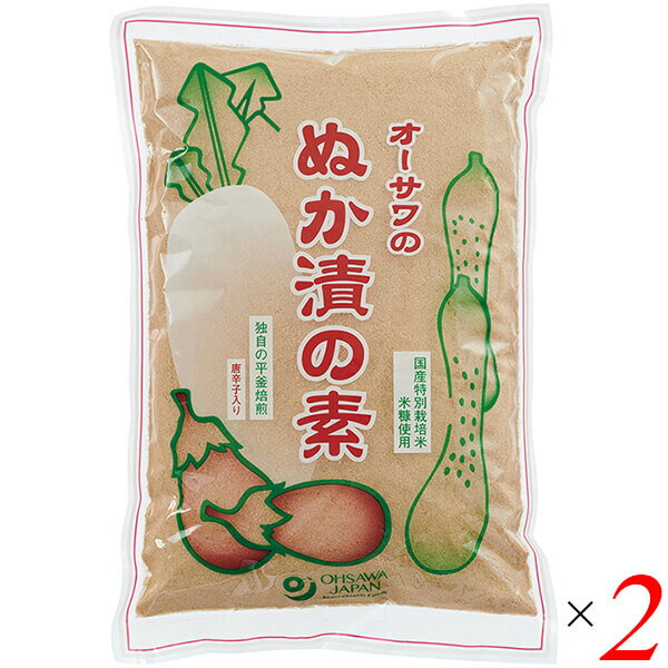 ぬか漬けの素 ぬか床 乳酸菌 オーサワのぬか漬けの素(乾燥)500g 2袋セット