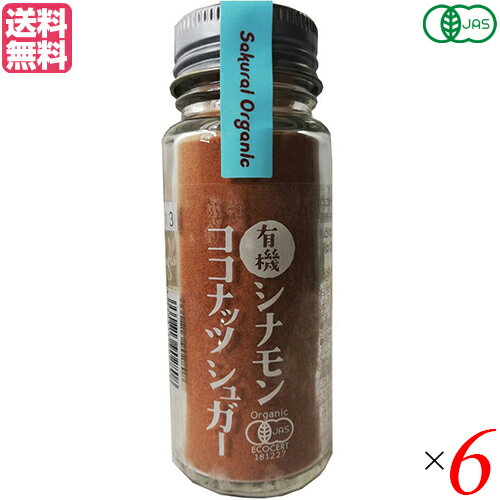 【マラソン限定!学割2倍!100円クーポン!】ココナッツシュガー オーガニック 有機シナモン ココナッツシュガー 35g 6個セット 送料無料