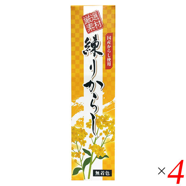 東京フード 練りからし(チューブ)は国産からし使用 香り高く、自然な辛み ◆手軽に使えるチューブタイプ ◆おでんやからし和えなどさまざまな料理に ◆保存料不使用 ■商品名：東京フード 練りからし チューブ からし 国産 保存料不使用 おでん からし和え ねりからし ■内容量：40g×4個セット ■原材料名：からし（国産）、水飴、でん粉、純米酢、植物油脂（有機紅花油）、食塩(天塩）、食物繊維（大豆）/香辛料（辛子種） ■アレルゲン：大豆 ■メーカー或いは販売者：東京フード株式会社 ■賞味期限：製造日より9ヶ月 ■保存方法：常温 ■区分：食品 ■製造国：日本【免責事項】 ※記載の賞味期限は製造日からの日数です。実際の期日についてはお問い合わせください。 ※自社サイトと在庫を共有しているためタイミングによっては欠品、お取り寄せ、キャンセルとなる場合がございます。 ※商品リニューアル等により、パッケージや商品内容がお届け商品と一部異なる場合がございます。 ※メール便はポスト投函です。代引きはご利用できません。厚み制限（3cm以下）があるため簡易包装となります。 外装ダメージについては免責とさせていただきます。