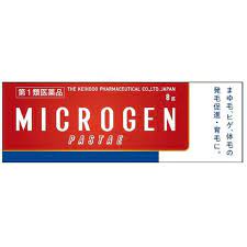 　※必ずご確認ください※ ■第1類医薬品をご購入のお客様へ ■ 第一類医薬品販売にあたり、当ショップ薬剤師による 確認とお客様の同意が必要となります。 ※　第1類医薬品をご注文いただけたお客様は、当 ショップから、お客さんへお送りする　”医薬品情 報確認”のメールを受信頂けます様、設定をお願い 致します。 　　 Step1： 　 ご注文確定後、当ショップはお客様の問診回答内容を 確認し、ご注文頂いた第1類医薬品の医薬品情報につい て確認メールをお送り致します。 Step2： お客様は店舗からのメールの内容をご確認・ご理解頂き ましたら、楽天トップページのご注文詳細より、当 ショップからのメールを確認、理解して頂き、承認ボ タンをクイックして頂きます。 Step3 当ショップはお客様が「承認」頂いたことを確認後、 商品を発送させて頂きます。 【第1類医薬品】ご注文から発送までの手順 　 ※ 当ショップからの確認メールについて、もしご不明な 点ございましたらご質問内容をご返信下さい。 ※ご注意※ 1、お客様が当ショップより”第1類医薬品”をご注文 頂き、当ショップから確認メールをお客様へ送信後、 5日以内に楽天サイト内、お客様ご注文履歴より、当 当ショップにてご注文頂きました”第1類医薬品”に ついて、当ショップからのご確認メールをお客様の方 でご確認後、ご承諾ボタンをクイックいただけた場合 のみ、商品発送となります。 万一、ご注文日時より5日を経過してもご承認ボタン をクイックいただけない場合、ご注文が自動キャンセル となる場合がございます。 当ショップの薬剤師が”第1類医薬品”をご使用いただけないと判断した場合は、第1類医薬品を含むすべてのご注文がキャンセルとなります。あらかじめご了承ください。 商品名 　ミクロゲンパスタ　8g　　　 成分・分量 　（1g中）： メチルテストステロン10mg プロピオン酸テストステロン5mg 添加物としてステアリルアルコール、プロピレングリコール、ポリオキシエチレン硬化ヒマシ油、ステアリン酸グリセリン、パラベン、ワセリン、コレステロール、感光素301号、香料を含有 内容量 8g　　 　 効能・効果 男女両性の無毛症、貧毛症、（顔面、胸部、四肢、腋下、恥部の発毛促進と育毛） 用法・用量 1日1〜2回、1回0.1g〜0.3gを目的の部分に塗擦する。 ご使用及び保管、取り扱いに際しての注意 ■してはいけないこと (守らないと現在の症状が悪化したり、副作用・事故が起こりやすくなります) 1.次の人は使用しないこと (1)本剤の成分に対しアレルギー症状を起こしたことがある人 (2)ご使用前に本剤をチューブから5mm程度出し、内股などの皮ふのうすい所にすり込んで、翌日中に薬疹、発赤、かゆみ、かぶれ、はれなどの症状が現れた人 (3)アンドロゲン依存性腫瘍(例えば前立腺腫瘍、乳腫瘍(悪性))及びその疑いのある人 (4)妊婦、妊娠している可能性のある女性、授乳中の人 (5)小児(15歳未満) (6)排尿困難を伴う前立腺肥大のある人 (7)前立腺検査の結果、前立腺特異抗原(PSA)の値が2.0ng/ml以上の人(医師の判断に従うこと) ＊本剤の有効成分(メチルテストステロン、プロピオン酸テストステロン)は前立腺腫瘍を進行させるおそれがあります。 (a)特に50歳以上の男性は前立腺腫瘍の罹患率が高まるため、本剤のご使用前に前立腺検査を受ける必要があります。 (b)継続的にご使用の人は定期的な検査を受ける必要があります。 (c)検査の結果、異常があった場合には直ちに本剤のご使用を中止して、医師又は薬剤師に相談すること (8)睡眠時無呼吸症候群である人 (9)円形脱毛症の人 2.次の部位には使用しないこと (1)目や目の周囲、粘膜(口腔、鼻腔等) (2)頭髪、マツ毛 (3)陰茎部先端(尿道口)、恥部の粘膜部 (4)外傷、炎症、湿疹、ただれ、化膿などのある部位 3.本剤を使用している間は、男性ホルモンを含んだいずれの医薬品も使用しないこと 4.使用者以外へ付着させないこと (1)ご使用後は石鹸とぬるま湯で手を十分に洗って下さい。 (2)本剤を使用者以外の人に付着させないように注意して下さい。付着した場合は直ちに洗い流して下さい。 (3)塗布部が他の人と接触する可能性があるときは、塗布部を石鹸とぬるま湯で十分に洗い流して下さい。 ■相談すること 次の人は服用前に医師又は薬剤師にご相談ください (1)医師の治療を受けている人 (2)前立腺肥大症ではあるが、排尿困難を伴わない人 (3)薬や化粧品等によるアレルギー症状(発疹・発赤、かゆみ、かぶれ、はれ等)を起こしたことがある人 (4)本人又は家族がアレルギー体質の人 (5)重度の心臓病、腎臓病、肝臓病、高血圧又はその既往歴のある人 2.次の場合は、直ちに使用を中止し、この文書を持って医師または薬剤師に相談すること (1)使用後、次の症状があらわれた場合 　 関係部位 症状 皮 ふ(塗った所) 発疹・発赤、はれ、かぶれ、かゆみ、水疱、にきび (2)1-3ヵ月使用しても症状の改善がみられない場合 (3)月経異常、或いは変性等の男性化の兆候が見られた場合 (4)誤った使い方をしてしまった場合 製造発売元 啓芳堂製薬株式会社 お客様相談室 電話：03-3828-5663 受付時間 9:00-17:00(土、日、祝日を除く) 　 区分 日本製・第1類医薬品 広告文責 メガヘルスマート 電話：024-922-2148　薬剤師　菊地　浩也 メール：health@daigaku-dou.com 　 　 この商品は医薬品です。用法用量をご確認の上、 ご服用下さいませ。　 【使用期限：商品発送後、180日以上ございます】 医薬品販売に関する記載事項