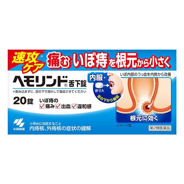 【第2類医薬品】【送料無料】宅配便発送　20錠×12　小林製薬　ヘモリンド舌下錠　20錠×12　へもりんど