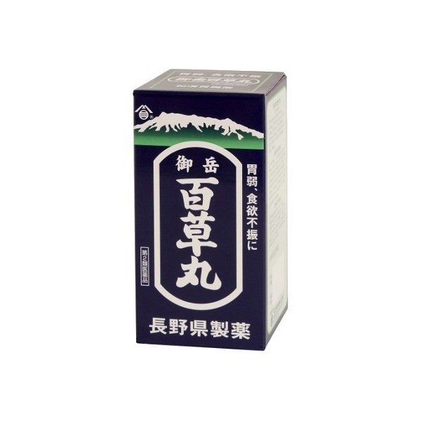 商品名 　御岳百草丸　 内容量 500丸　 成分 1日量(60粒)中 オウバクエキス：1600mg 日本薬局方ゲンノショウコ末：500mg 日本薬局方ビャクジュツ末：500mg 日本薬局方センブリ末：35mg 日本薬局方コウボク末：700m...