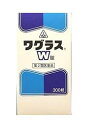 　商品名 ワグラス　W錠 300錠 内容量 300錠 成分・分量 本剤7000錠（1400g）中 オウギ、カンゾウ、ケイヒ、シャクヤク、ショウキョウ 、タイソウ、ビャクジュツ、ブクリョウ 以上の乾燥エキス175gカンゾウ末500g ケイヒ末　　　　250g シャクヤク末　　125g ショウキョウ末　100g ビャクジュツ末　250g 　 　 効能・効果 浸潤性（じめつく）及び潰瘍性（ただれる）の皮膚病 用法・用量 次の量を随時(注)、コップ半分以上のぬるま湯にて服用してください 大人：1日3回 1回5錠 15歳未満12歳迄：1日3回　1回4〜3錠 12歳未満7歳迄：1日3回　1回3〜2錠 7歳未満5歳迄：1日3回　1回2〜1錠 5歳未満　服用しないこと。 ご服用にあたっての注意 [相談すること] 次の人は服用前に医師、薬剤師又は登録販売者に相談すること （1）医師の治療を受けている人。 （2）妊婦又は妊娠していると思われる人。 （3）高齢者。 （4）今までに薬などにより発疹・発赤、かゆみ等を起こしたことがある人。 （5）次の症状のある人。 　　　むくみ （6）次の診断を受けた人。 　　　高血圧、心臓病、腎臓病 服用後、次の症状があらわれた場合は副作用の可能性があるので、直ちに服用を中止し、この文書を持って医師、薬剤師又は登録販売者に相談すること 関係部位 ： 症状 皮膚 ： 発疹・発赤、かゆみ まれに下記の重篤な症状が起こることがある。その場合は直ちに医師の診療を受けること。 症状の名称 ： 症状 偽アルドステロン症、ミオパチー ： 手足のだるさ、しびれ、つっぱり感やこわばりに加えて、脱力感、筋肉痛があらわれ、徐々に強くなる。 1ヵ月位服用しても症状がよくならない場合は服用を中止し、この文書を持って医師、薬剤師又は登録販売者に相談すること 長期連用する場合には、医師、薬剤師又は登録販売者に相談すること 他の医薬品等を併用する場合には、含有成分の重複に注意する必要があるので、医師、薬剤師又は登録販売者に相談すること (1)直射日光の当たらない湿気の少ない涼しい所に保管すること。 (2)小児の手の届かない所に保管すること。 (3)他の容器に入れ替えないこと。(誤用の原因になったり品質が変わる。) (4)分包品において1包を分割した残りを服用する場合には、袋の口を折り返して保管し、2日以内に服用すること。 　　　　 製造販売元 剤盛堂薬品株式会社　問い合わせ先：学術部 電話：073（472）3111（代表） 受付時間：9：00〜12：00　13：00〜17：00（土、日、祝日を除く） 区分 日本製・第2類医薬品 広告文責 メガヘルスマート 電話：024-922-2148　薬剤師　菊地　浩也　 　 この商品は医薬品です。用法用量をご確認の上、 ご服用下さいませ。　 【使用期限：商品発送後、180日以上ございます】 医薬品販売に関する記載事項