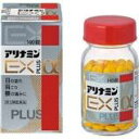 　商品名 アリナミン　EX　PLUS　α　 内容量 140錠 原材料名 ※3錠（15歳以上の1日最大服用量）中 : ・フルスルチアミン(ビタミンB1誘導体)として：100mg (フルスルチアミン塩酸塩：109.16mg) ・ピリドキシン塩酸塩(ビタミンB6)：100mg ・シアノコバラミン( ビタミンB12)：1500μg ・トコフェロールコハク酸エステルカルシウム：103.58mg (ビタミンEコハク酸エステルカルシウム) (dl-α-トコフェロールコハク酸エステルとして：100mg) ・パントテン酸カルシウム：30mg ・ガンマーオリザノール：10mg ・リボフラビン(ビタミンB2)： 10mg 添加物： 乳酸カルシウム水和物、無水ケイ酸、セルロース、還元麦芽糖水アメ、乳糖水和物、ヒドロキシプロピルセルロース、ステアリン酸Mg、エリスリトール、ヒプロメロース、タルク、酸化チタン、アラビアゴム、炭酸Ca、白糖 効能・効果 1.次の諸症状の緩和 眼精疲労、筋肉痛・関節痛(肩こり、腰痛、五十肩など)、神経痛、手足のしびれ 2.次の場合のビタミンB1 B2 B6 B12の補給 肉体疲労時、妊娠・授乳期、病中病後の体力低下時 「ただし、上記1の症状について、1ヵ月ほど使用しても改善がみられない場合は、医師または薬剤師に相談すること。」 　 用法・用量 次の量を、食後すぐに水またはお湯で、かまずに服用すること。 [年齢：1回量：1日服用回数] 15歳以上：2～3錠：1回 15歳未満：服用しないこと ★成分に関連する注意 本剤の服用により尿が黄色くなることがありますが、リボフラビンによるものなので心配ありません。 【注意事項】 ★使用上の注意 ・相談すること 1.次の人は服用前に医師、薬剤師または登録販売者に相談すること (1)医師の治療を受けている人。 (2)薬などによりアレルギー症状を起こしたことがある人。 2.服用後、次の症状があらわれた場合は副作用の可能性があるので、直ちに服用を中止し、この文書を持って医師、薬剤師または登録販売者に相談すること (関係部位：症状) 皮膚：発疹・発赤、かゆみ 消化器：吐き気・嘔吐、口内炎、胃部不快感 3.服用後、次の症状があらわれることがあるので、このような症状の持続または増強が見られた場合には、服用を中止し、この文書を持って医師、薬剤師または登録販売者に相談すること 軟便、下痢、便秘 4.1ヵ月位服用しても症状がよくならない場合は服用を中止し、この文書を持って医師、薬剤師または登録販売者に相談すること 5.服用後、生理が予定より早くきたり、経血量がやや多くなったりすることがある。出血が長く続く場合は、この文書を持って医師、薬剤師または登録販売者に相談すること ★保管及び取り扱い上の注意 (1)直射日光の当たらない湿気の少ない涼しい所に密栓して保管すること。 (2)小児の手の届かない所に保管すること。 (3)他の容器に入れ替えないこと(誤用の原因になったり品質が変わる)。 (4)ビンの中の詰め物は、フタをあけた後はすてること(詰め物を再びビンに入れると湿気を含み品質が変わるもとになる。詰め物は、輸送中に錠剤が破損するのを防止するためのものである)。 (5)服用のつどビンのフタをしっかりしめること(吸湿し品質が変わる)。 (6)使用期限を過ぎた製品は服用しないこと。 (7)箱とビンの「開封年月日」記入欄に、ビンを開封した日付を記入すること。 (8)一度開封した後は、品質保持の点から開封日より6ヵ月以内を目安になるべくすみやかに服用すること。 販売者 タケダ薬品工業株式会社 住所：〒103-8668　東京都中央区日本橋二丁目12番10号 問い合わせ先：ヘルスケアカンパニー「お客様相談室」 電話：0120-567087 受付時間：9：00〜17：00（土，日，祝日を除く） 区分 日本・第3類医薬品 広告文責 メガヘルスマート　電話：024-922-2148　薬剤師　菊地　浩也　 　 この商品は医薬品です。用法用量をご確認の上、 ご服用下さいませ。　 【使用期限：商品発送後、180日以上ございます】 医薬品販売に関する記載事項