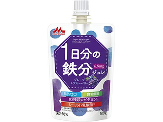 100g　 送料無料　ポスト便発送　1日分の鉄分ジュレ グレープ＆ブルーベリー　100g　森永乳業