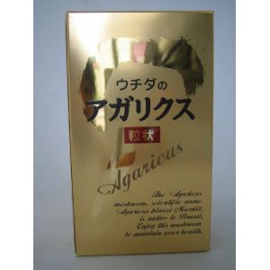 　商品名 ウチダのアガリクス 320粒 内容量 320粒 原材料名 アガリクス抽出エキス　マイタケ末 , 乳糖 , 馬鈴しょ澱粉 , ショ糖エステル 　 栄養成分表示 20粒中：熱量 20.82Kcal たんぱく質 0.456g 脂質 0.120g 炭水化物 4.884g ナトリウム 1.146mg お召し上がり方 本品は20粒中に約10gのアガリクス茸が含まれています。 1日に10粒〜20粒を目安にお召し上がりください。 販売元 ウチダ和漢薬 　 区分 日本・アガリクス加工食品 広告文責 メガヘルスマート　電話：024-922-2148　 　