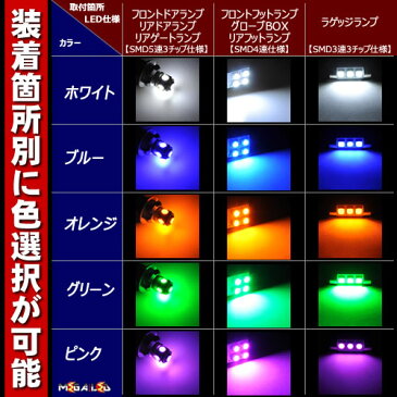 【保証付】ポルシェ カイエン 958 マップランプLED仕様車 専用★LEDルームランプ 12点セット 発光色は・ホワイト・ブルー・オレンジ・グリーン・ピンクから選択可能【PORSCHE】【メガLED】【送料無料】
