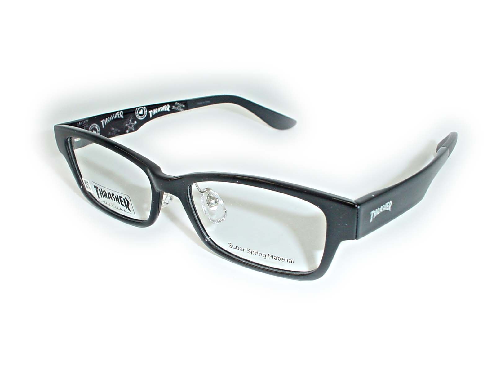★THRASHER(スラッシャー)メガネ★TH81652□16-140COL.BK超薄型非球面レンズ付 眼鏡歪みの少ない非球面設計UV400・反射防止・撥水コート付丸顔さんに似合うスクエアタイプ四角顔さんにも似合うスクエアタイプ少し柔らかい軽量フレーム