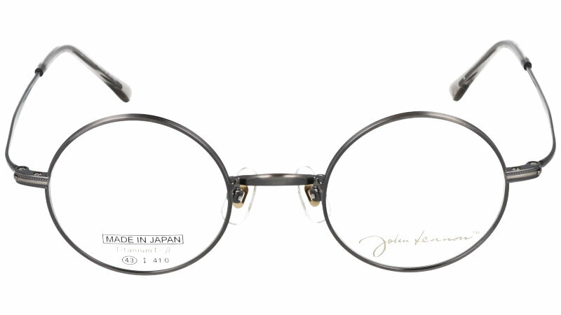 丸メガネ 度付き 度なし 対応 可 ジョンレノン メガネ JL 1107 col.4 43□22 アンティークシルバー 眼鏡 めがね 小さめ 日本製 鯖江 丸メガネ ラウンド ザ・ビートルズ お洒落 個性的 1960年代 30代 40代 50代 60代 チタニウム オノヨーコ 細フレーム コレクター 送料無料