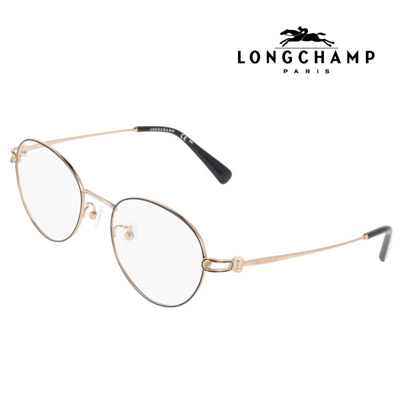 メガネ レディース ロンシャン LONGCHAMP lo2539lbj 728 ゴールド ブラック 49サイズ チタン チタニウム 軽量 素材 ローブリッジ フィット Low Bridge Fit ズレにくい 正規店 女性用 眼鏡 眼鏡フレーム メガネフレーム 度付き 可 度なし ブランド フォーマル ビジネス