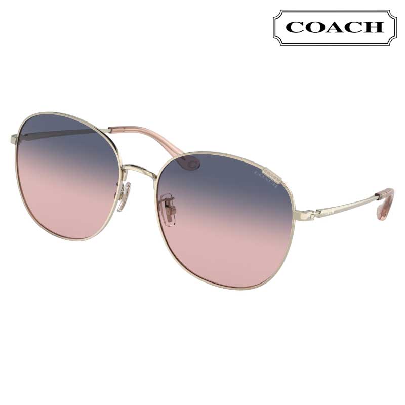 COACH コーチ サングラス HC7134 90050J 57サイズ ライトゴールド パープル ピンク グラデーション UVカット 紫外線カット 紫外線対策 ブランドサングラス ロゴ レディース 女性 10代 20代 30代 40代 50代 60代 おしゃれ 日焼け防止 有名ブランド プレゼント 贈り物 送料無料