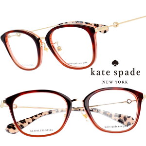 kate spade newyork ケイト・スペード ニューヨーク briten-086 ブラック ブラウン ゴールド アニマル柄 ヒョウ柄 10代 20代 30代 入学記念 卒業記念 眼鏡 メガネ おしゃれ 可愛い かわいい チタン レディース 女性用 ギフト プレゼント ロゴ