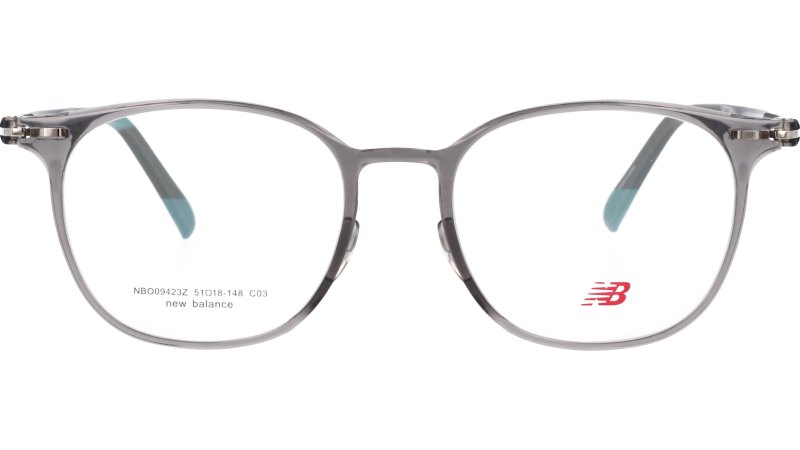 メガネ new balance ニューバランス NBO09423Z C03 クリアグレー 眼鏡 フレーム メガネフレーム 度付き 可 度なし メンズ レディース 男性用 女性用 NB シンプル 軽量 軽い プレゼント ギフト スポーツブランド 度入り ウェリントン シリコン製ノーズパッド付き 送料無料