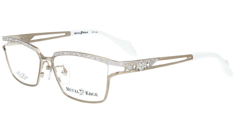 Metal Edge メタルエッジ me-1025-1ホワイト マットゴールド ワイルド メガネ マサキマツシマ 系が好きな方にオススメ! シャープ メンズファッション メンズ 男性用 20代 30代 40代 50代 チタン お洒落 かっこいい イカつい 送料無料 クロムハーツ好き バンド ヘビメタ