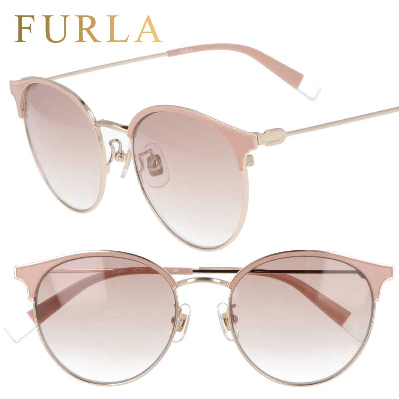 楽天メガネサングラスのDOURAKUFURLA フルラ サングラス sfu656j-0493 ゴールド ピンク ピンクベージュ グラデーション ライトカラー UVカット 紫外線対策 ブランドサングラス レディース 女性用 可愛い おしゃれ プレゼント 贈り物 送料無料 セレブ愛用 上品 エレガント ご褒美 おすすめ イチオシ 正規品