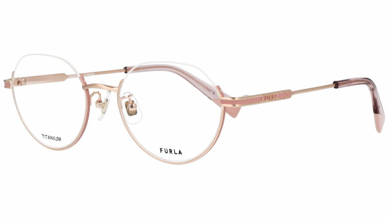 FURLA フルラ 正規品 vfu797j-02am アンダーリム 眼鏡 メガネ メガネフレーム おしゃれ 可愛い かわいい 上品 チタン レディース 女性用 ギフト プレゼント ロゴ 送料無料 高品質 軽量 取扱説明書付き 個性的 キュート 丸眼鏡 丈夫 エレガント ブランド眼鏡 芸能人 愛用 着用