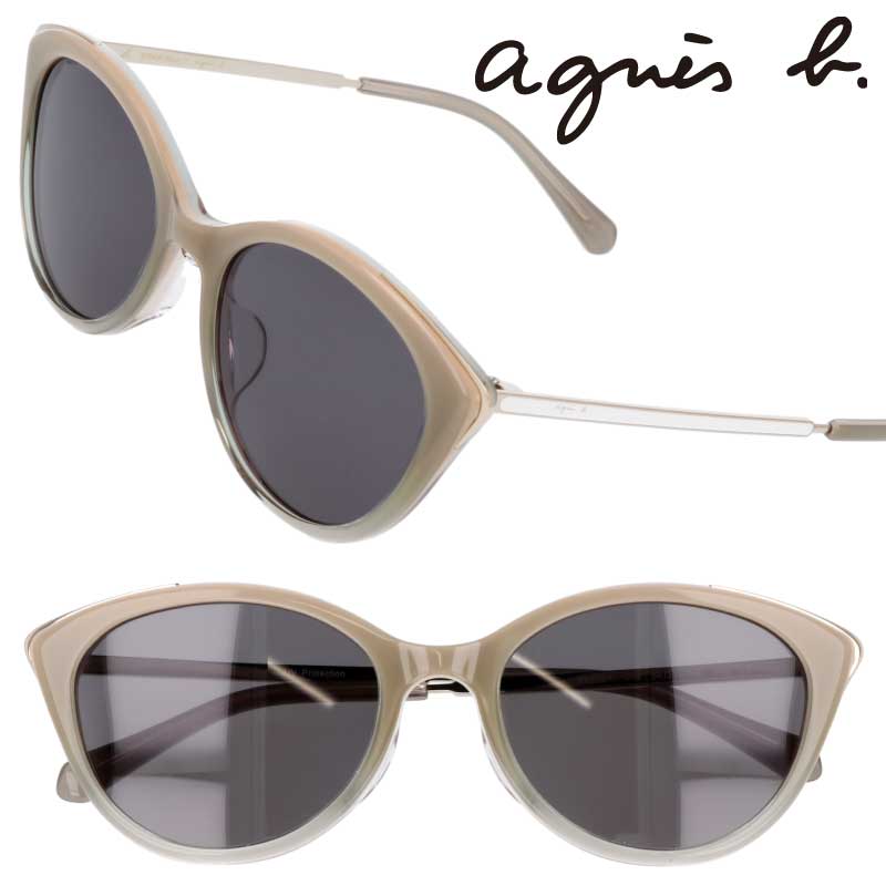 アニエスベー agn?s b サングラス 51-0004 02 グレージュ クリア グラデーション ダークグレー レディース 女性用 可愛い お洒落 オシャレ 10代 20代 30代 40代 入学祝い 卒業祝い プレゼント 贈り物 小物 紫外線カット UVカット 紫外線防止 日焼け対策 送料無料