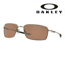 サングラス オークリー OAKLEY oo 4075 14 60 SQUARE WIRE ブラウン シルバー UVカット 紫外線カット 偏光レンズ C-5alloy シーファイブアロイ PRIZM プリズム 海 山 スポーツ 観戦 アウトドア グランピング ドライブ 運転 送料無料