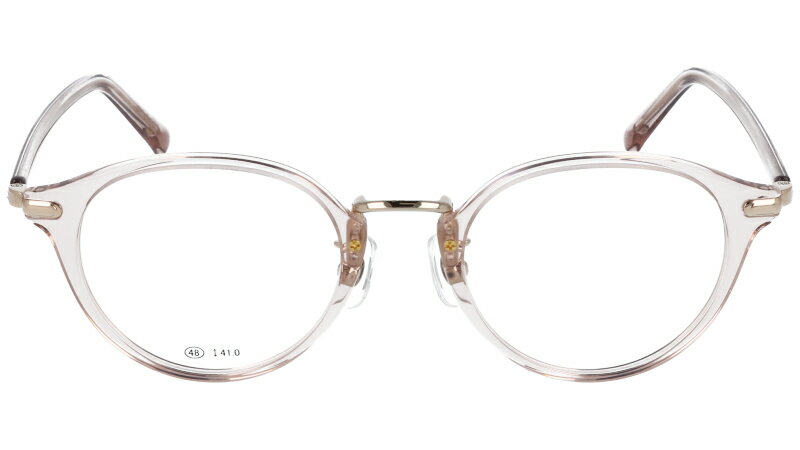 ly517-3 クリアピンク ゴールド メガネ 眼鏡 メンズ レディース 男性 女性 お洒落 シンプル クラシック ギフト プレゼント 送料無料 アウトレットセール
